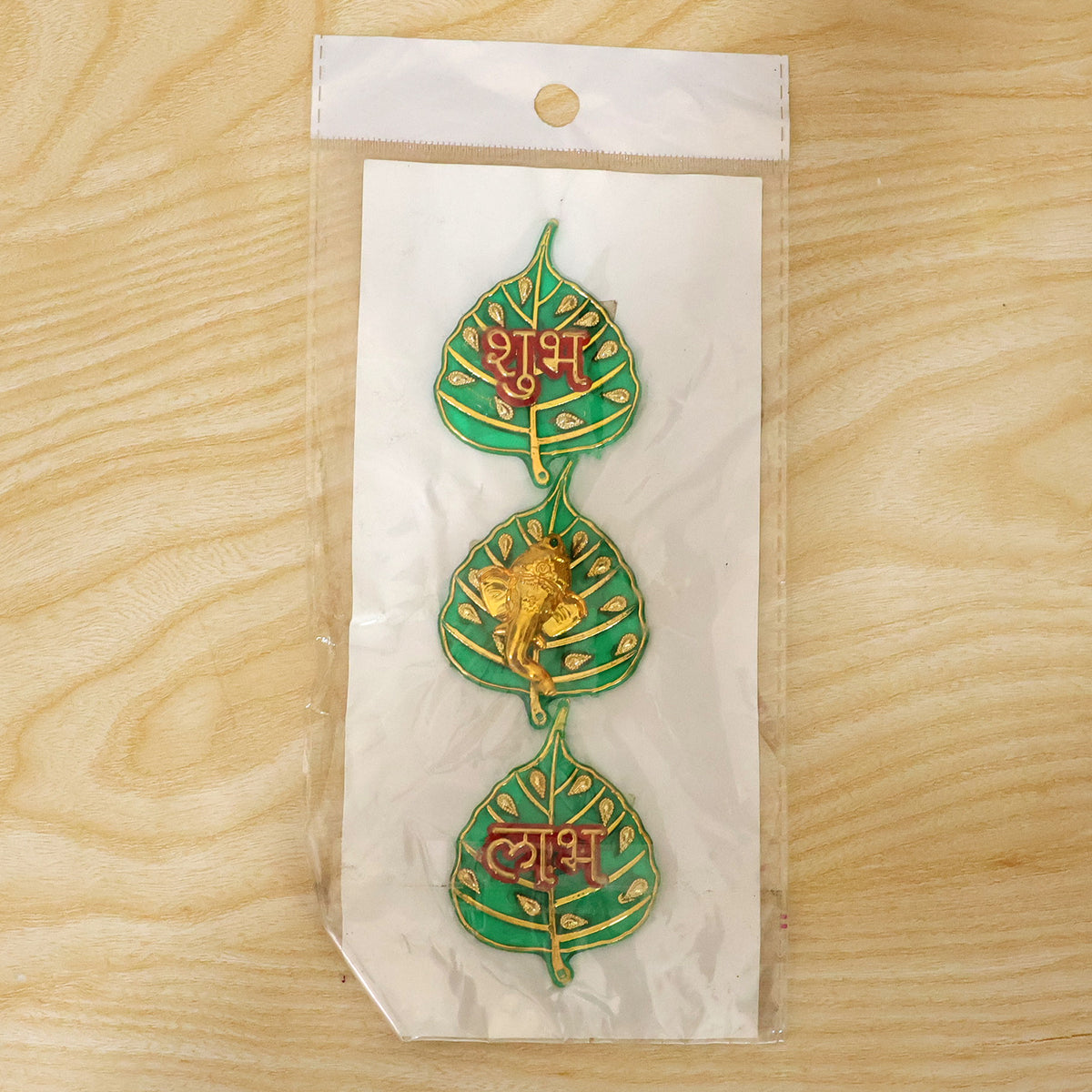 Actual Shubh Labh Ganesh leaf design festive decoration