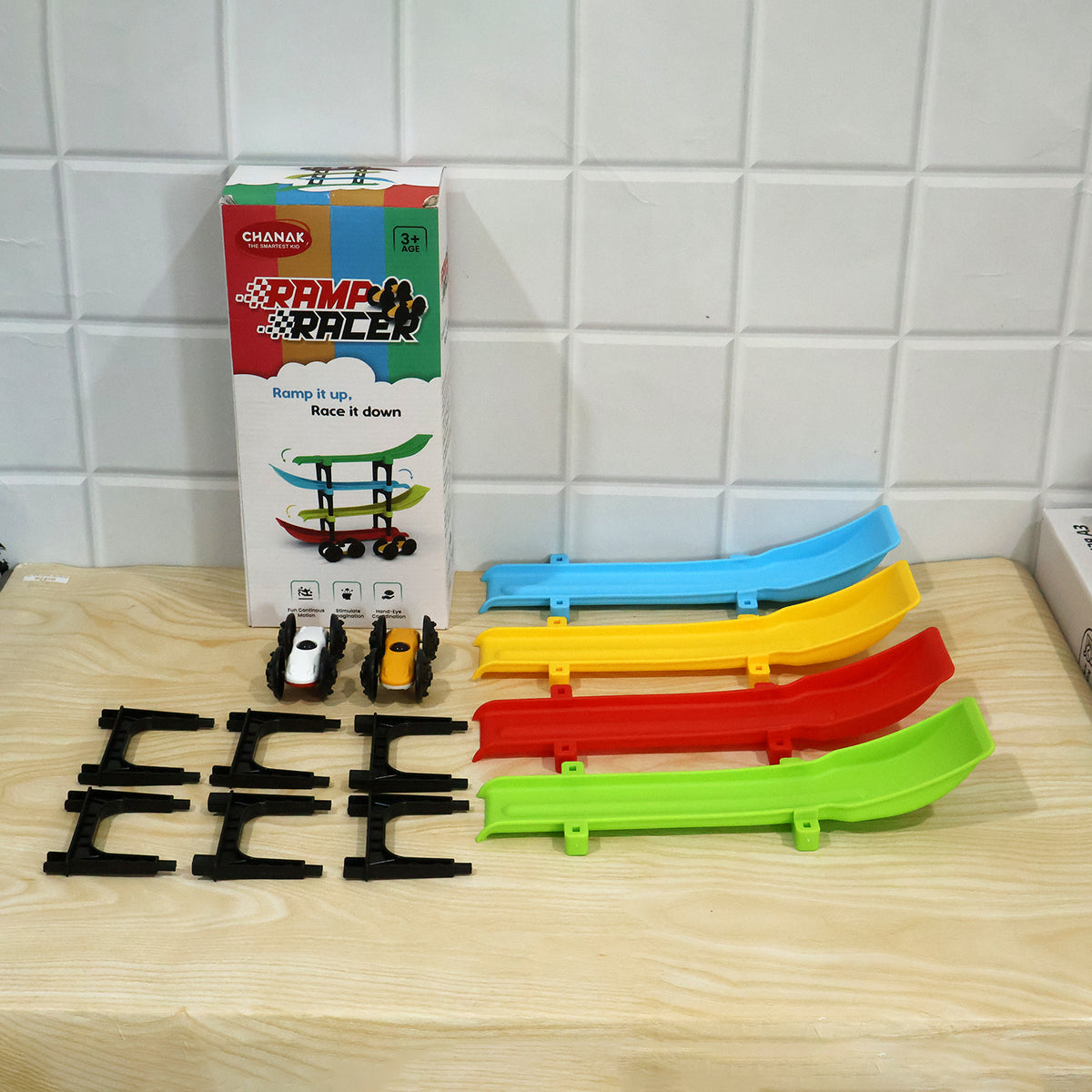 Ramp racer car toy track set actual product