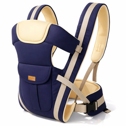 Baby carrier with padded straps and head support 05