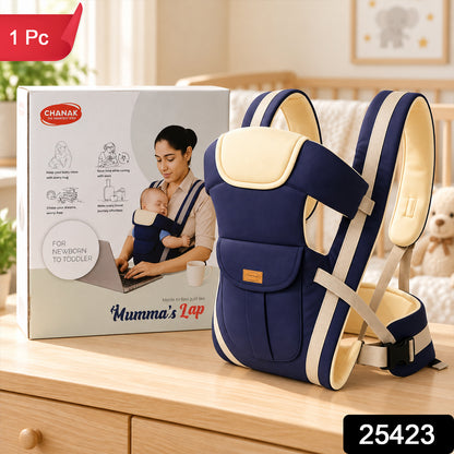 Baby carrier with padded straps and head support 1 Pc label