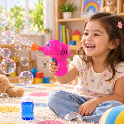 Elephant bubble gun toy with solution 02