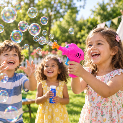 Elephant bubble gun toy with solution 03