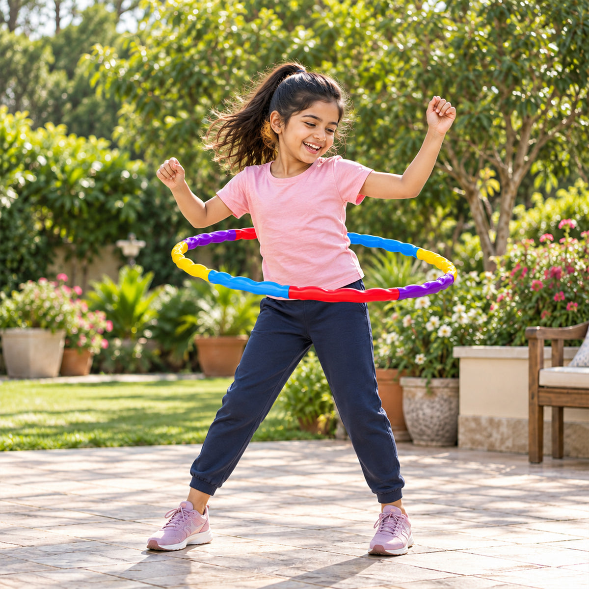 Detachable colourful hula hoop 01