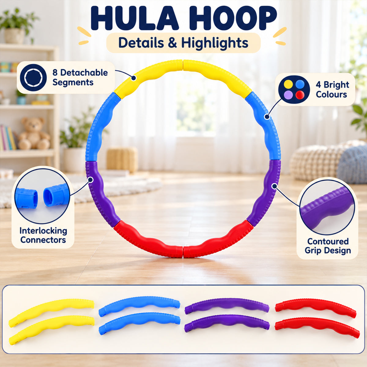 Detachable colourful hula hoop 06