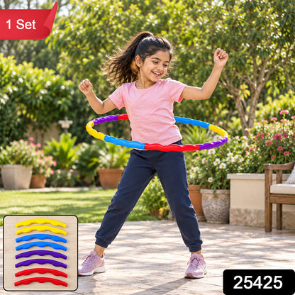 Detachable colourful hula hoop 1 Set label