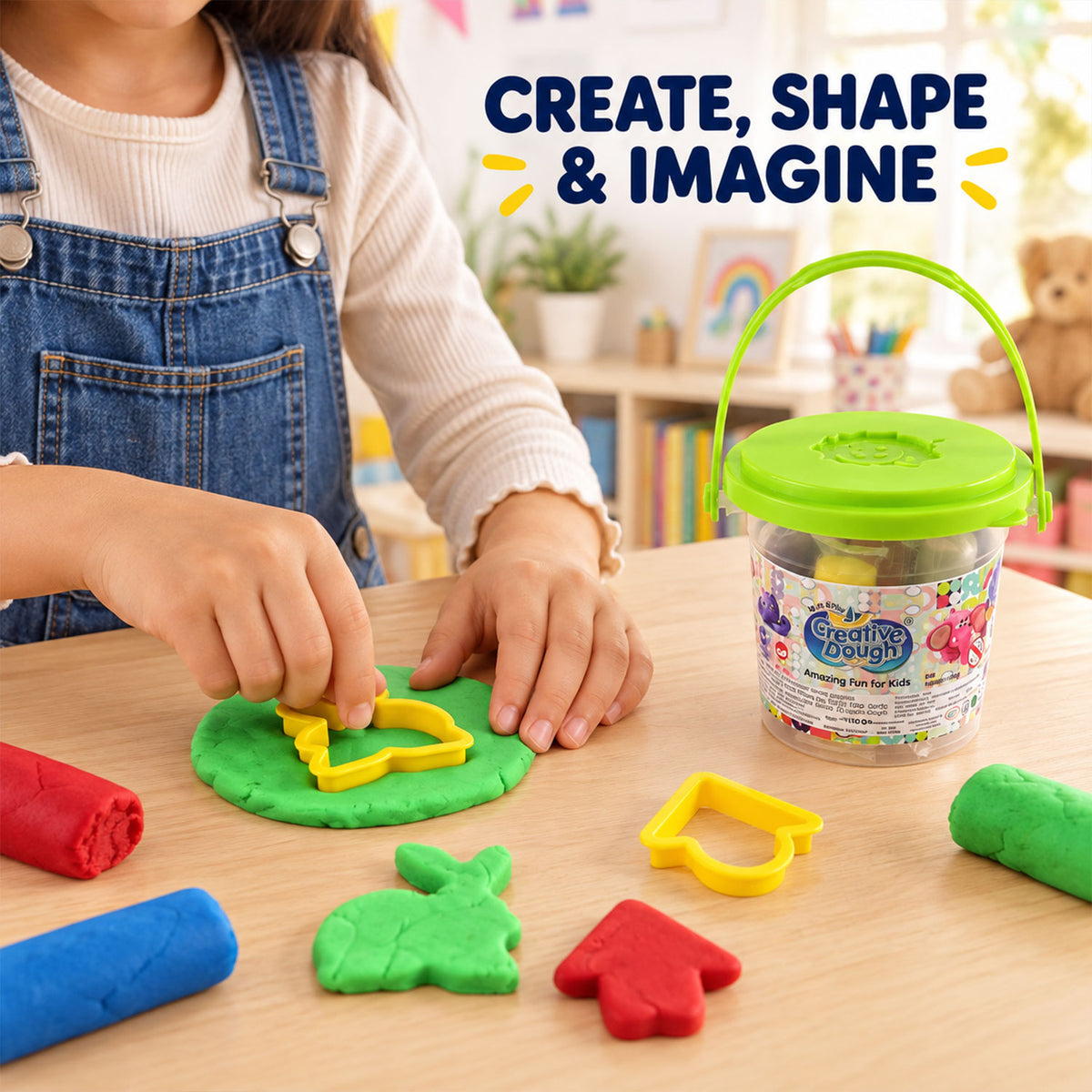 Creative modelling dough bucket with cutters 03