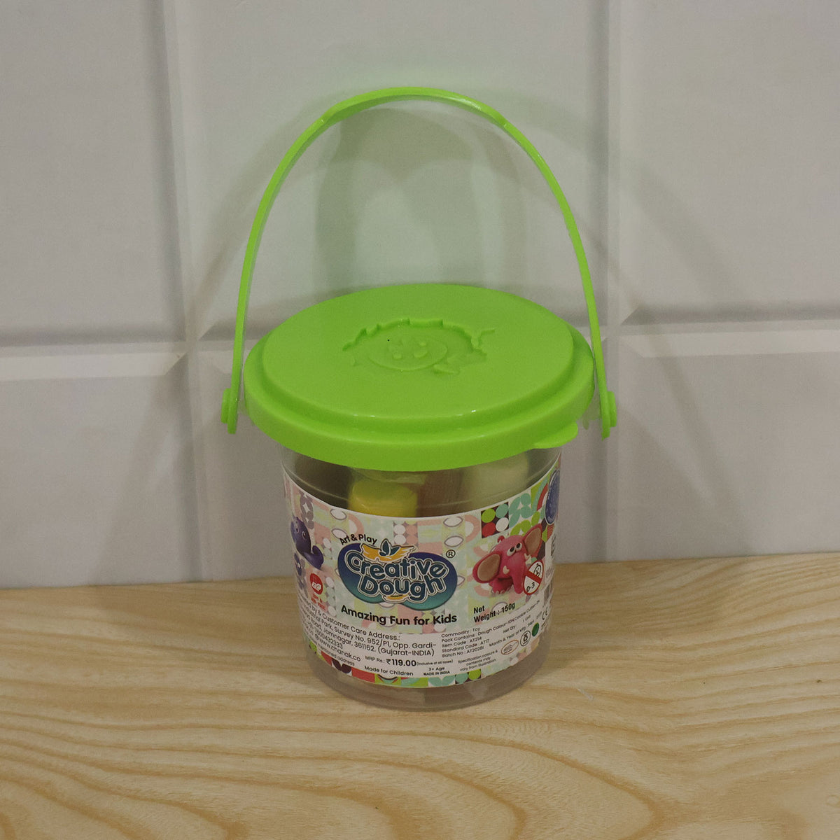 Creative modelling dough bucket with cutters actual product
