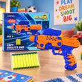 Soft Foam Bullet Toy Gun Blaster with Grip Handle for Target Play (1 Set)