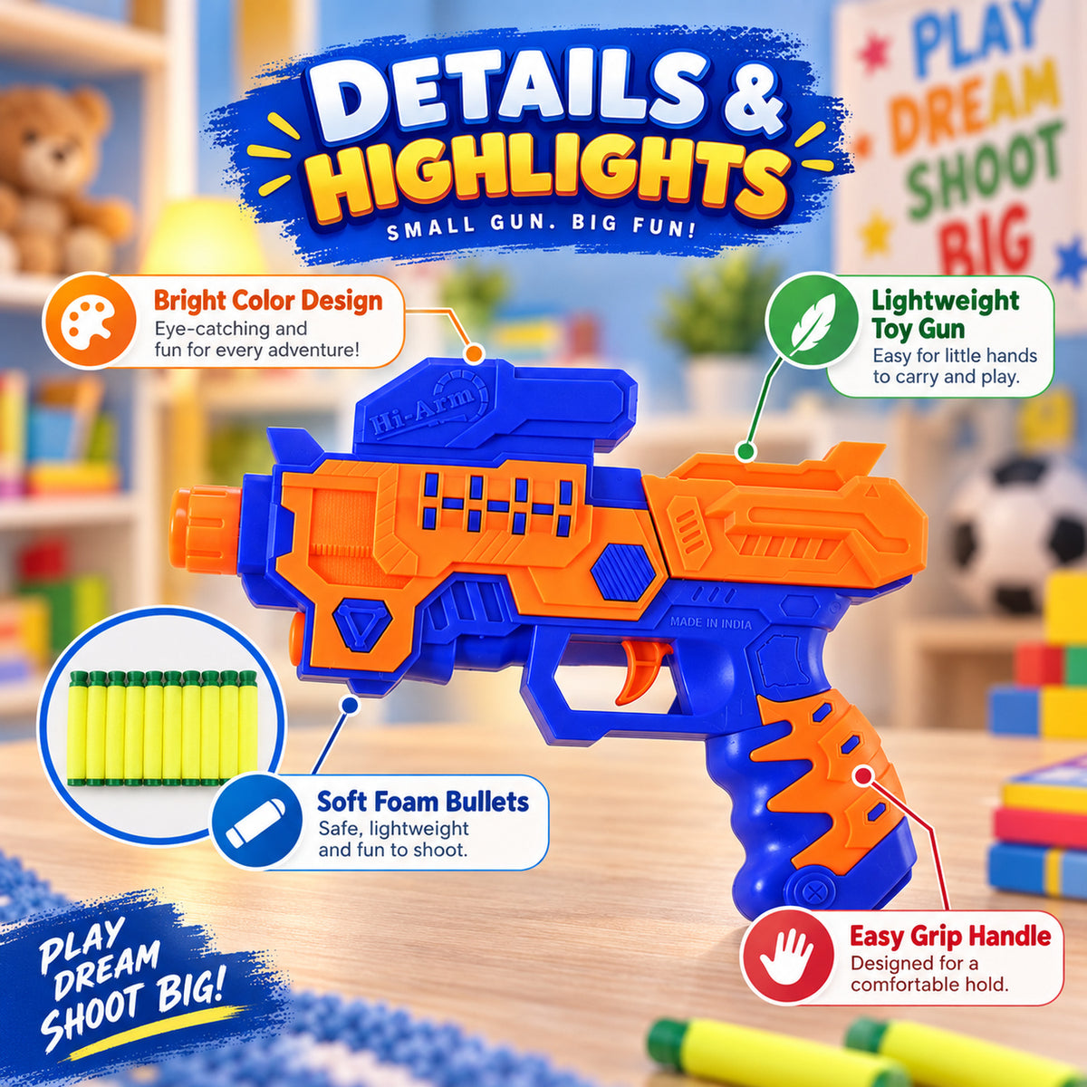 Soft foam bullet toy blaster 05