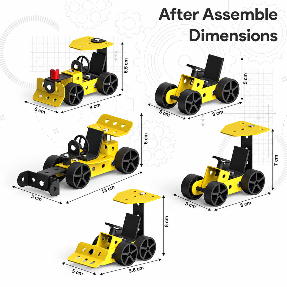 DIY vehicle construction model kit assembled model dimensions