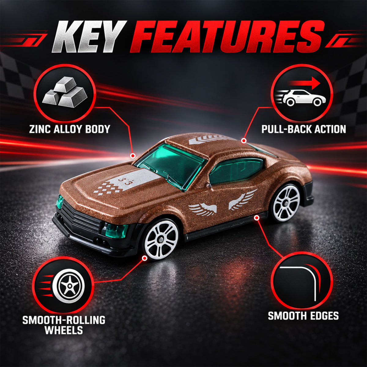 Die cast pullback racer toy car 05