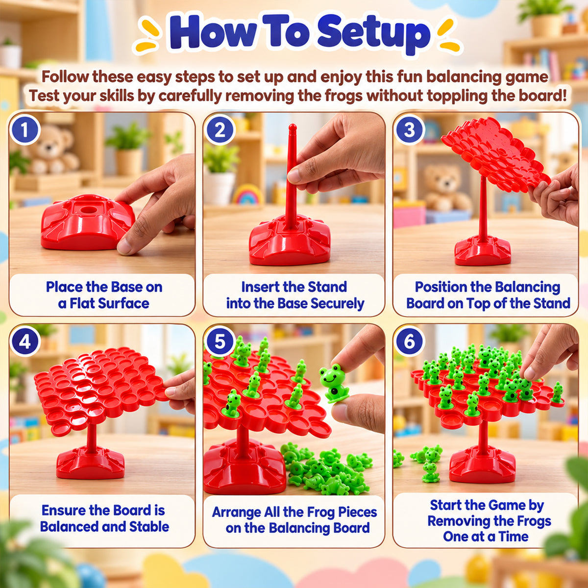 Frog balancing board game 06