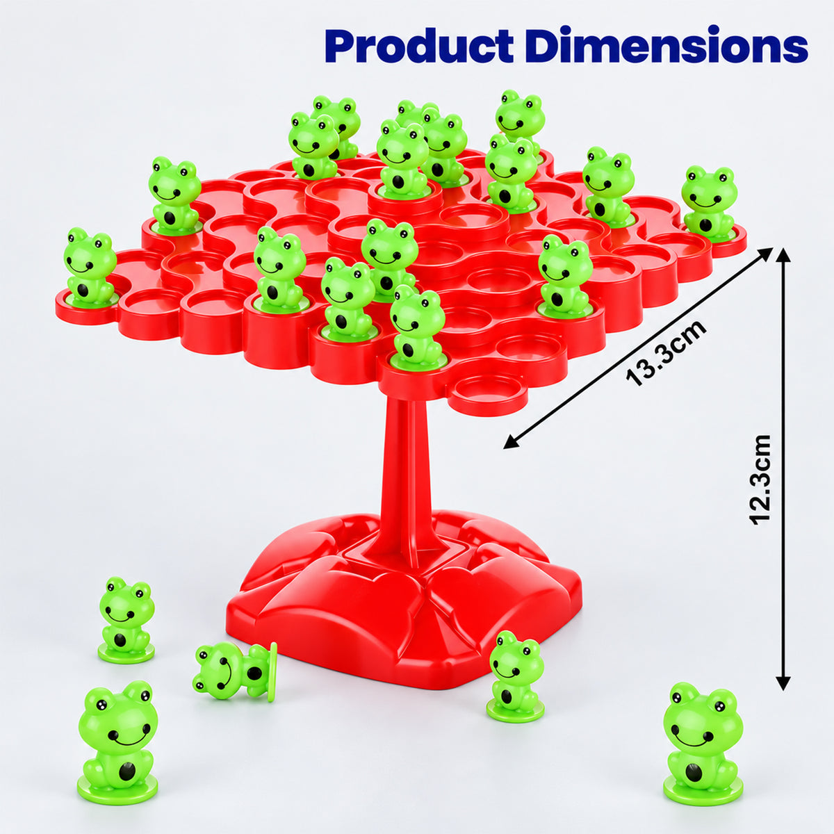 Frog balancing board game approximate dimensions