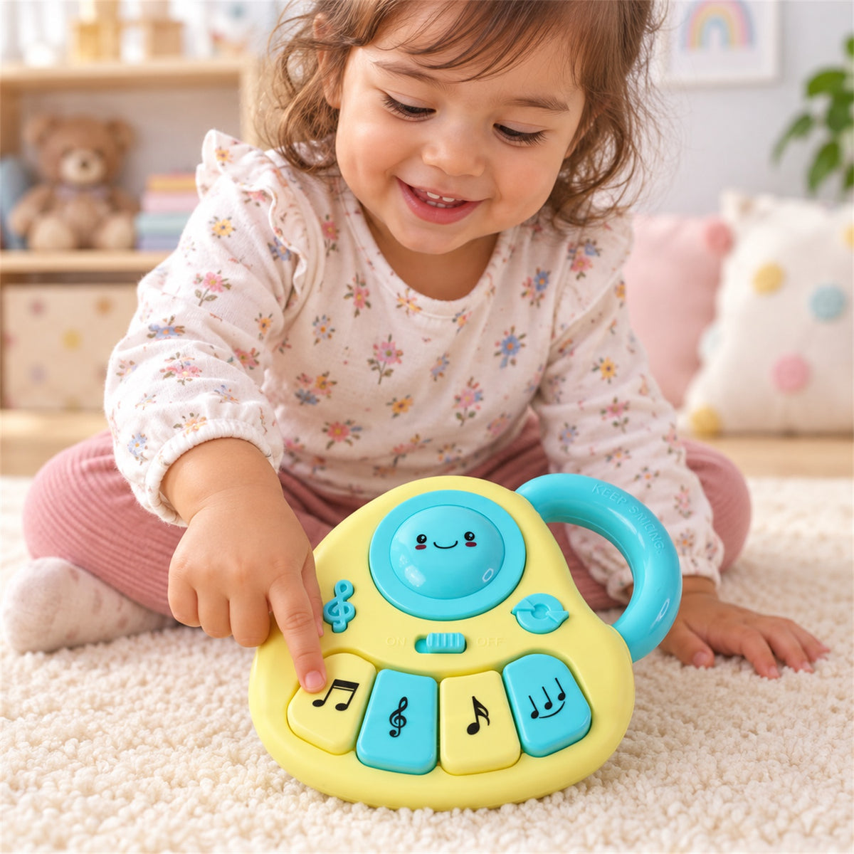 Musical toy with sound light and carry handle 02