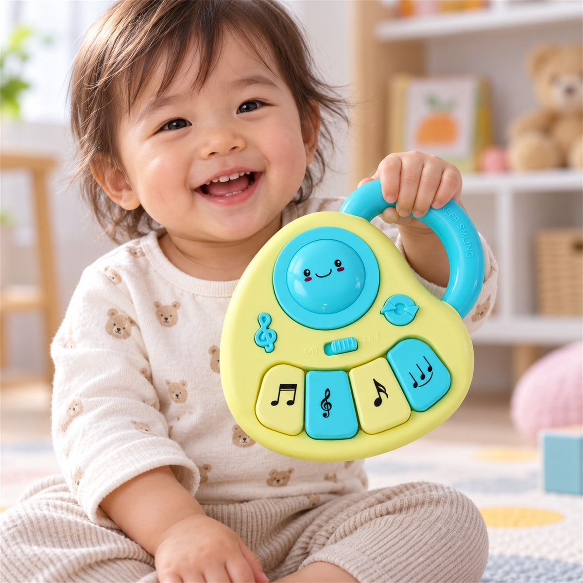 Musical toy with sound light and carry handle 07