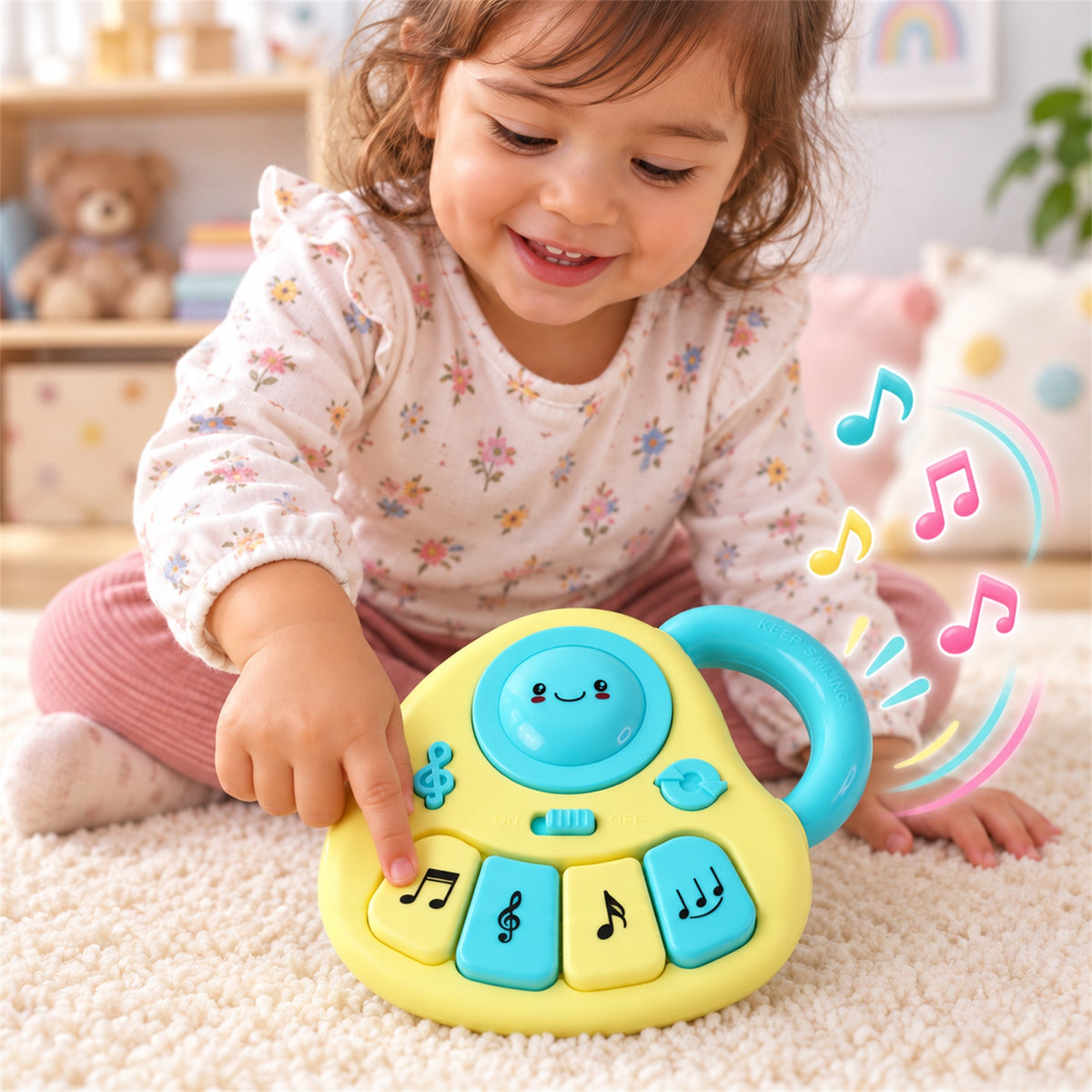 Musical toy with sound light and carry handle 09