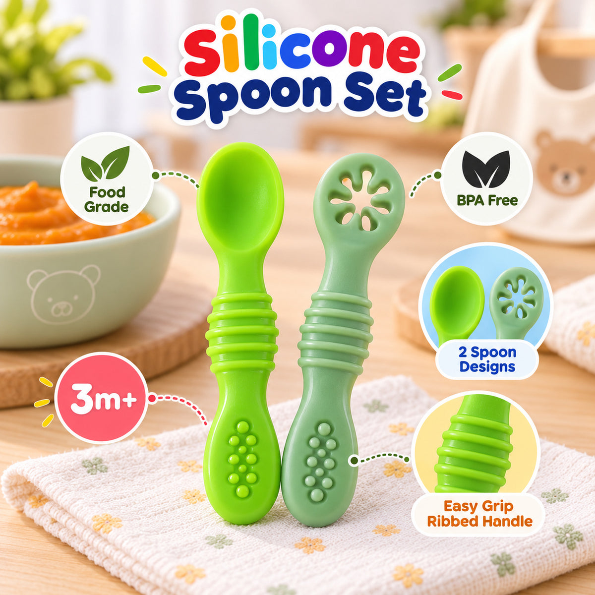 Baby silicone spoon set 05