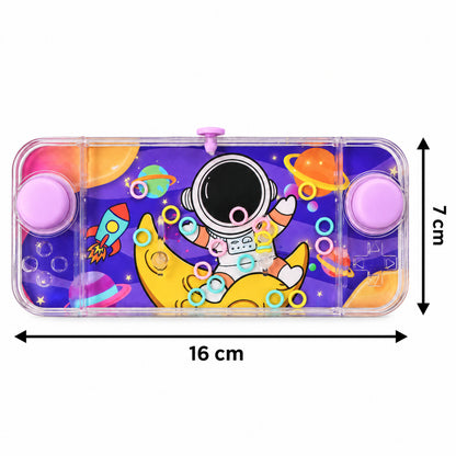 Handheld space design water ring toss game approximate dimensions