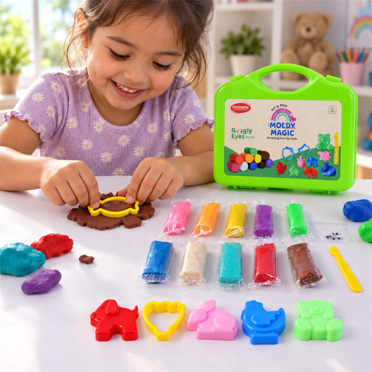 Modelling clay set with moulds and carry case 02