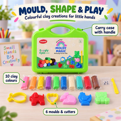 Modelling clay set with moulds and carry case 05