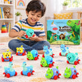 Colourful Wind Up Animal Toys with Rolling Wheels for Kids Play (1 Set)