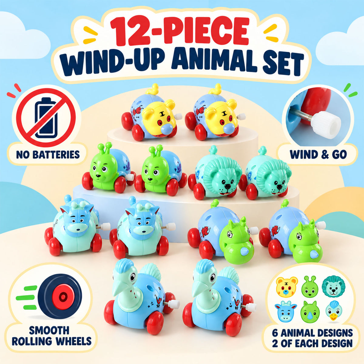 Wind up animal toy set 03