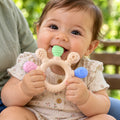 Soft Silicone Baby Teether Ring with Textured Ends and Easy Grip (1 Pc)
