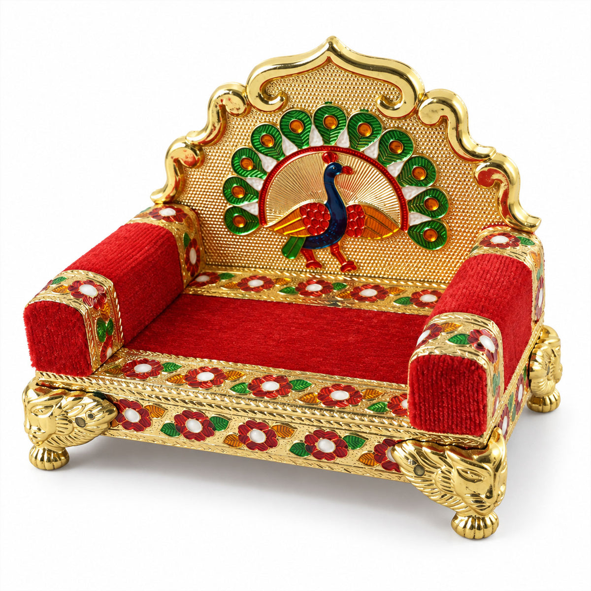 Peacock design devotional singhasan throne 05