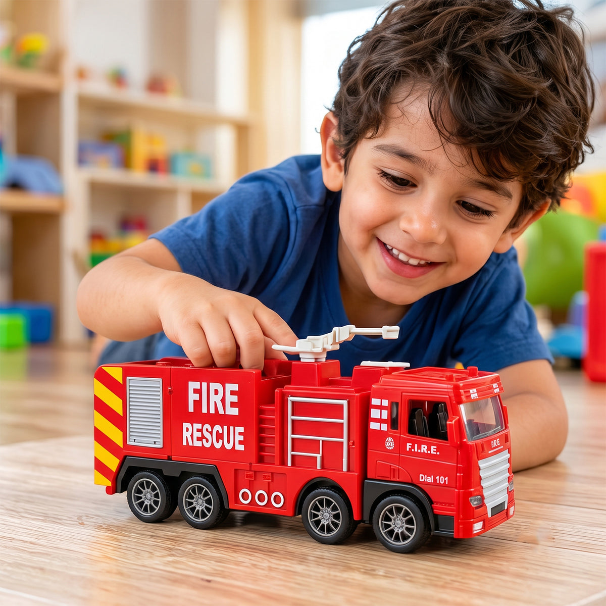 Pullback fire rescue truck toy 02