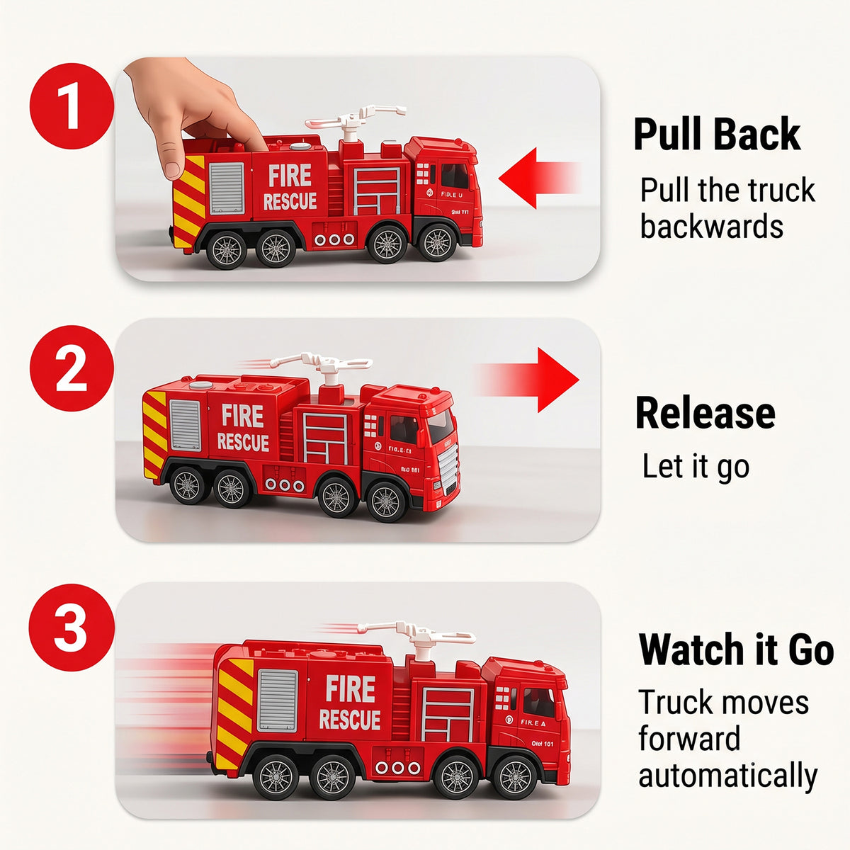 Pullback fire rescue truck toy 06