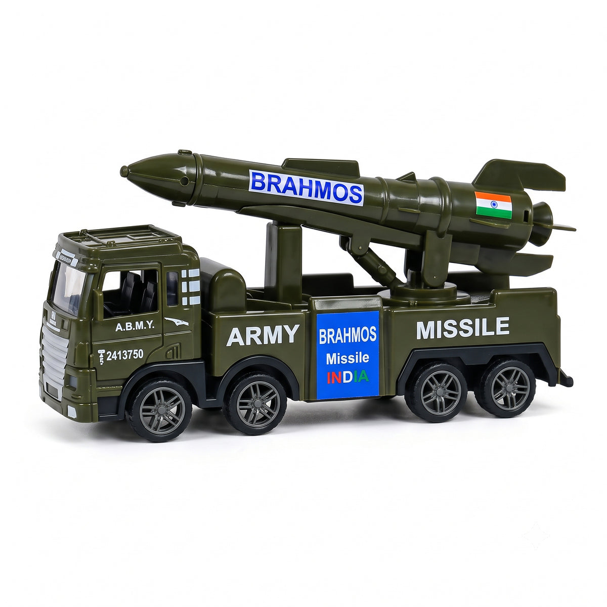 Pullback army truck toy with missile model 4
