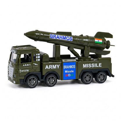Pullback army truck toy with missile model 4