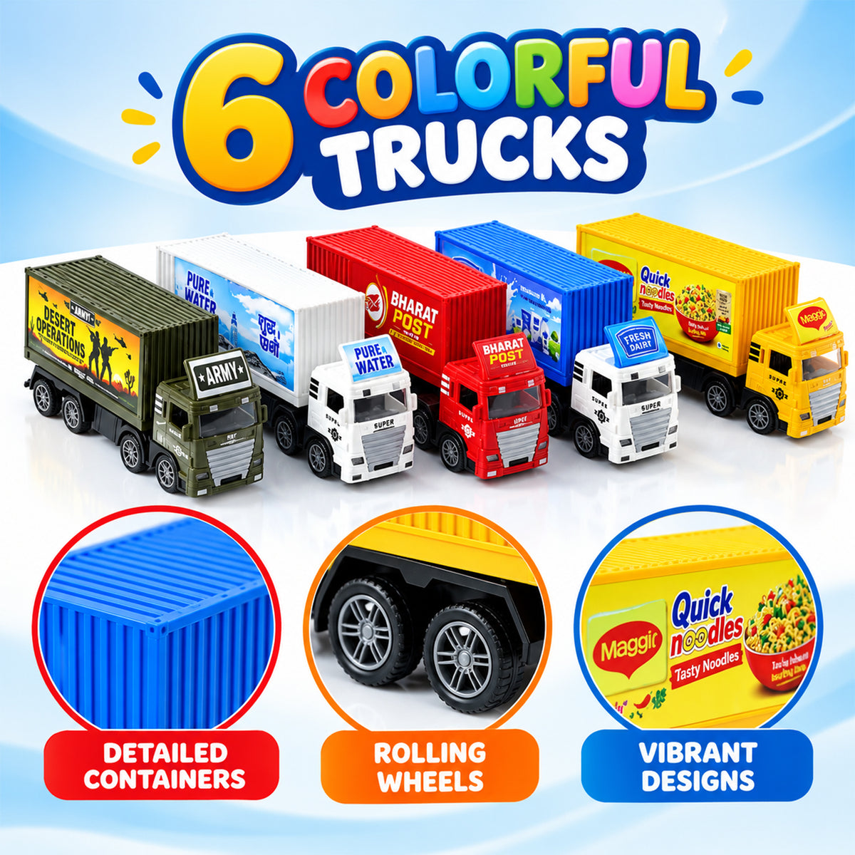 Pullback container truck toy 05