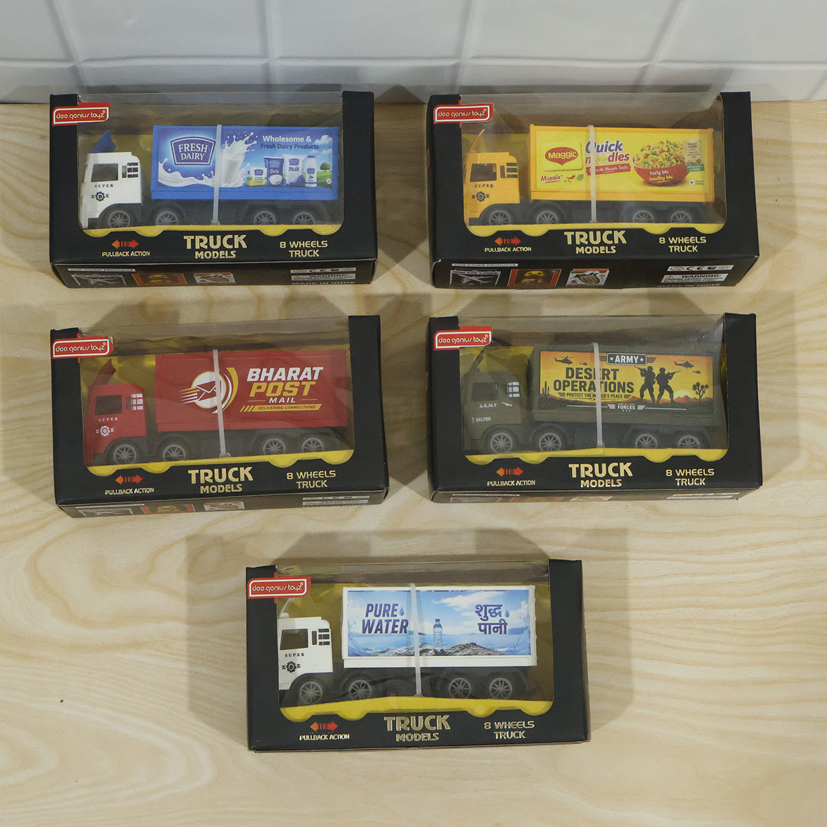 Pullback container truck toy actual product