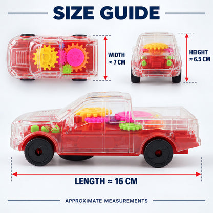 Transparent gear pickup toy car with lights and sound 07