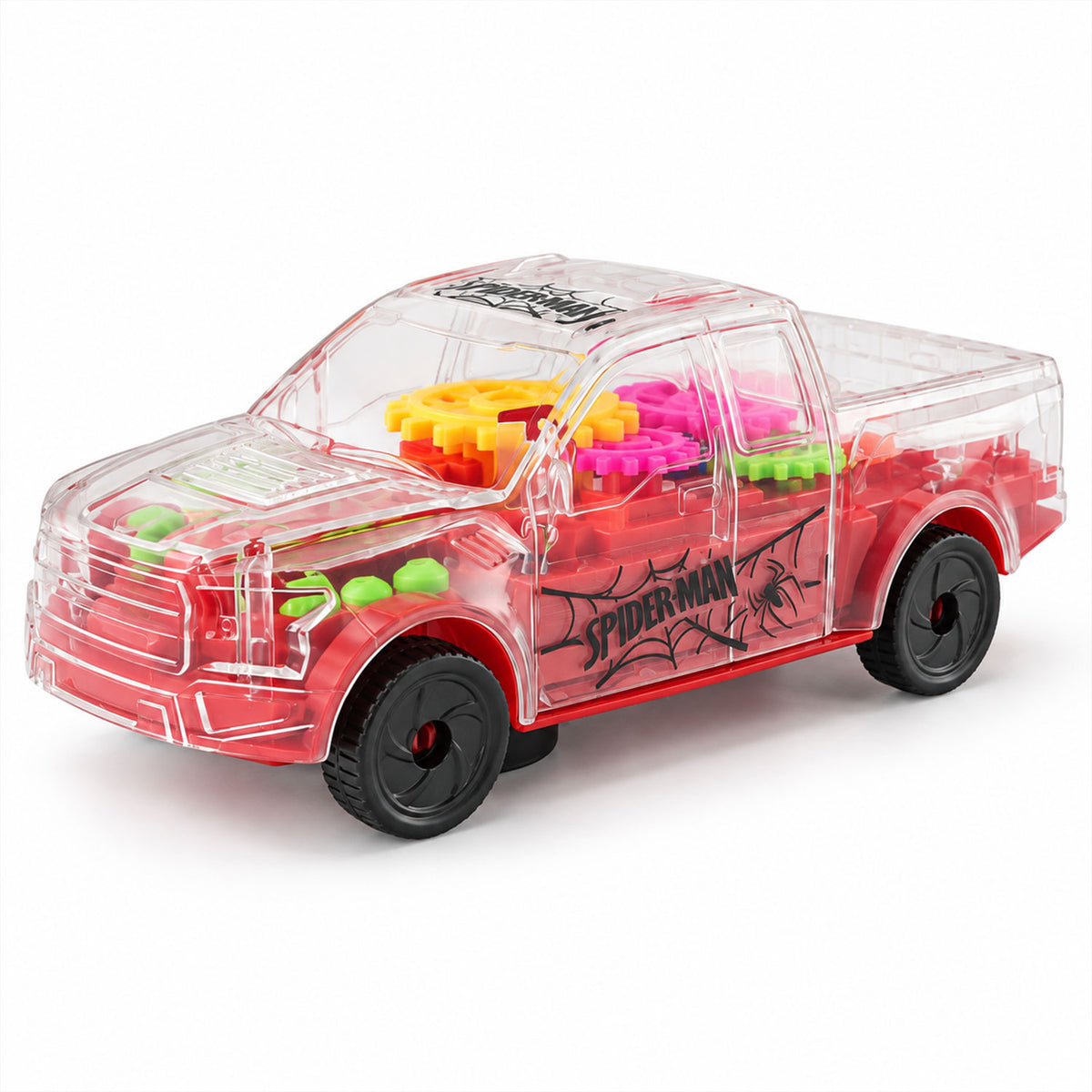Transparent gear pickup toy car with lights and sound 08