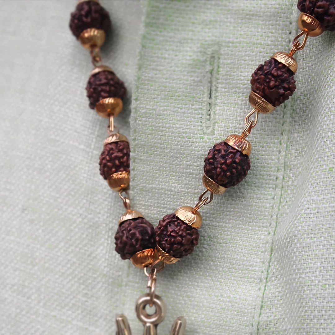 OM Shiva Trishool Rudraksha Necklace 54 Beads