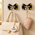 Decorative Bow Adhesive Wall Hooks for Keys and Towel Storage (2 Pc Set)