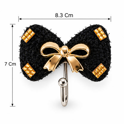Decorative bow adhesive wall hooks - dimensions