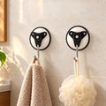 Suction Cup Snap Wall Hooks for Bathroom Towels and Home Storage (2 Pc Set)