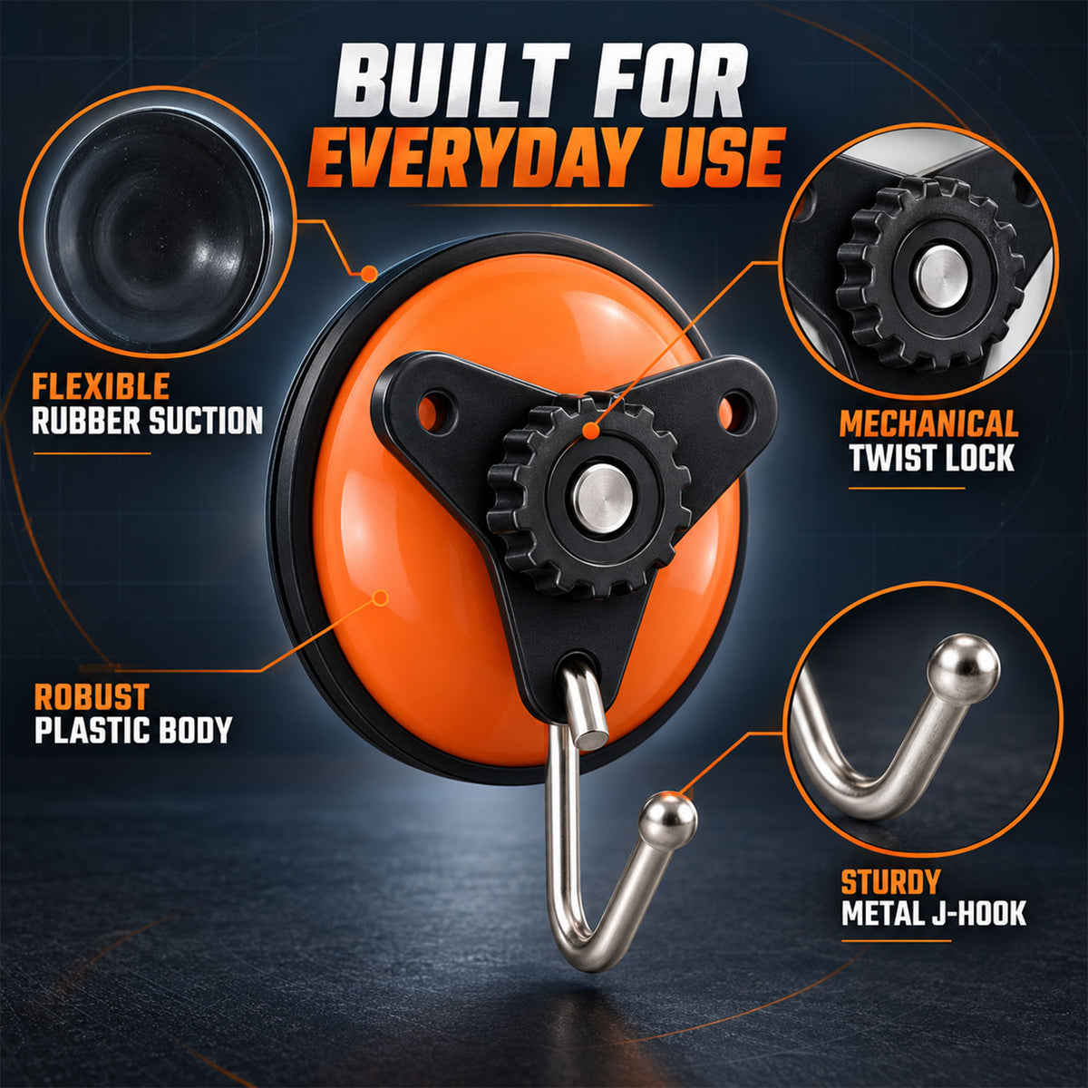 Suction cup snap wall hooks - product details 03