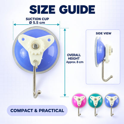 Suction cup snap wall hooks - dimensions