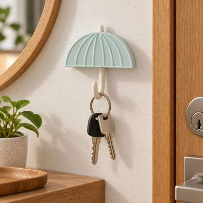 Umbrella design adhesive wall hook view 01