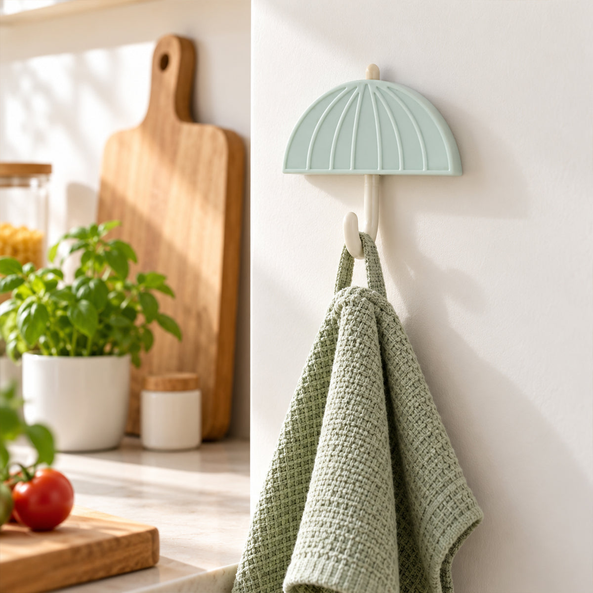 Umbrella design adhesive wall hook view 02