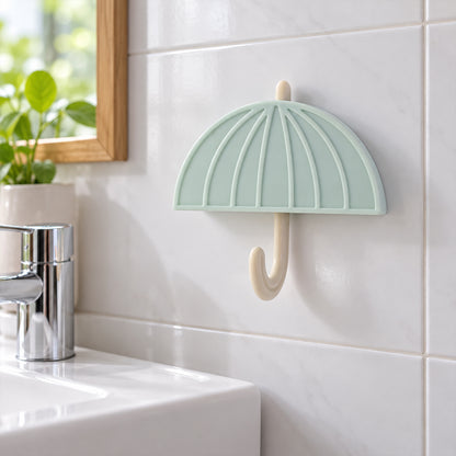 Umbrella design adhesive wall hook view 03