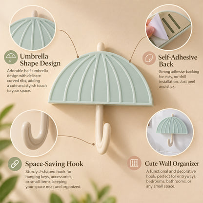Umbrella design adhesive wall hook view 06