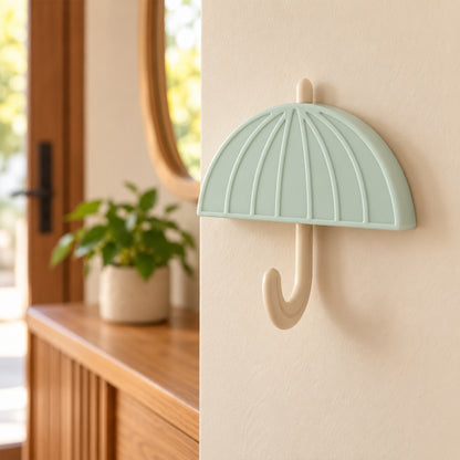 Umbrella design adhesive wall hook view 08
