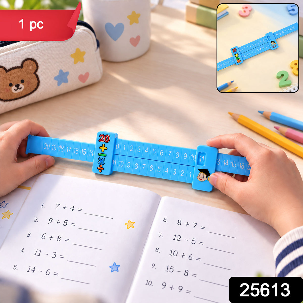 2 in 1 Math Decomposition Sliding Ruler for Addition and Subtraction Fun (1 Pc)