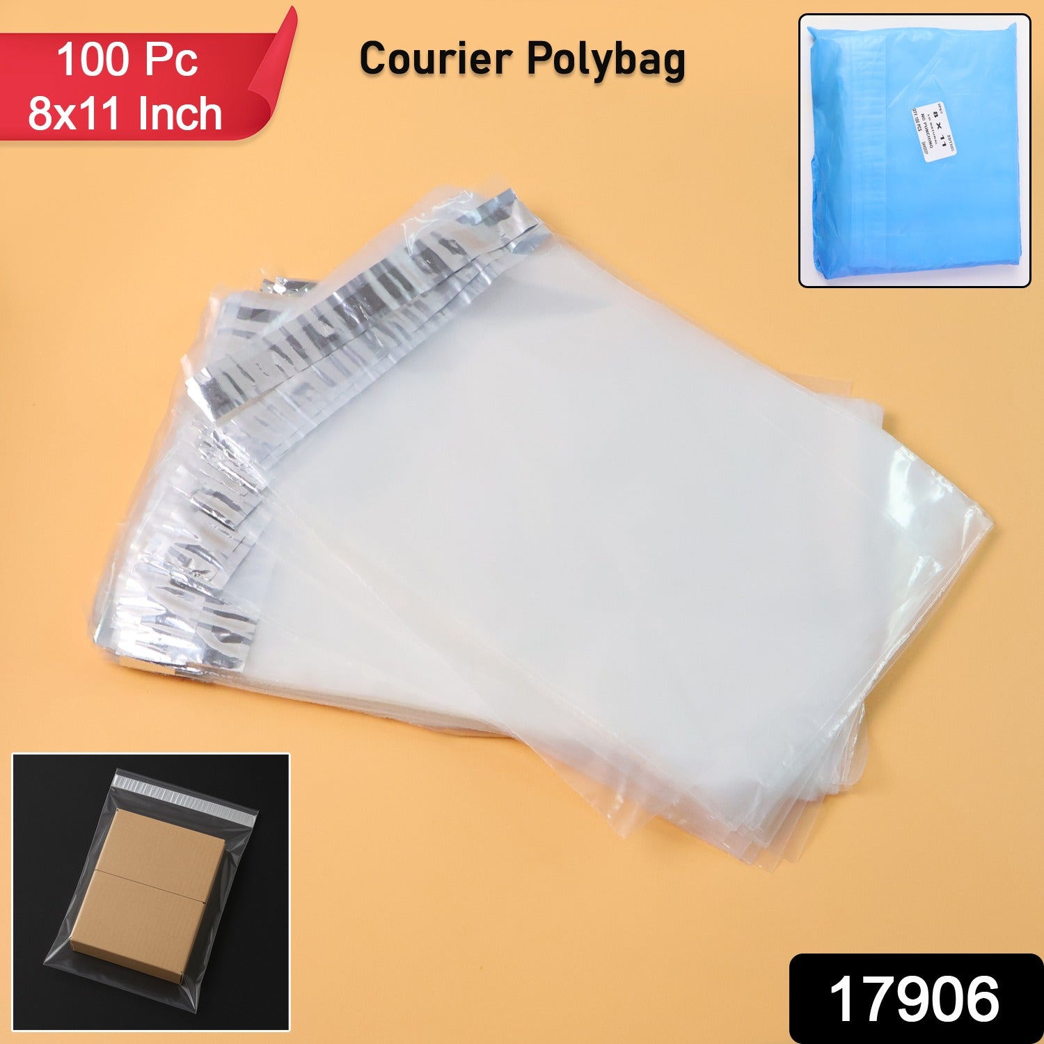 Self-Adhesive Courier Polybags (8x11 Inch / 100 Pc)