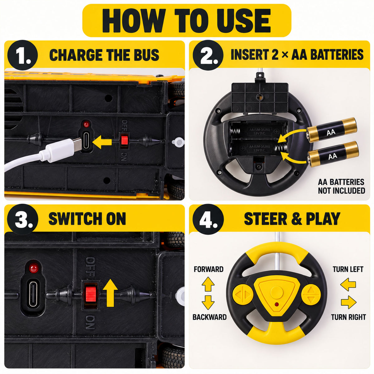 Remote control school bus toy - product view 8